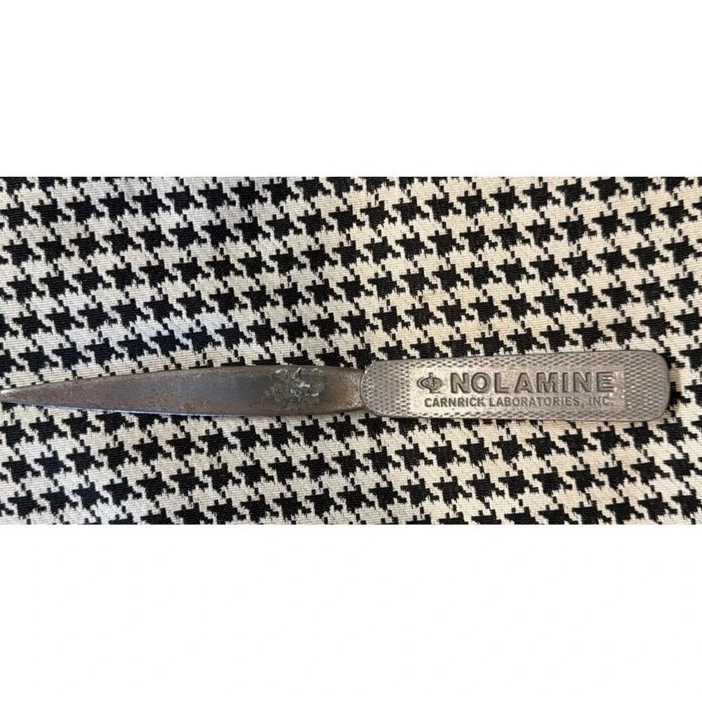 Letter‎ Opener Nolamine Carnrick Laboratories Advertising Pharma VTG MCM Metal